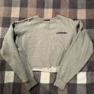 brandy melville cutoff crewneck sweatshirt